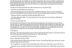 Công văn 276/BGDĐT-SEQAP đánh giá kết quả tập huấn qua quan sát lớp học