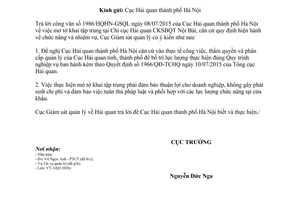 Công văn 965/GSQL-GQ3 mở tờ khai tập trung chi cục hải quan cửa khẩu sân bay quốc tế Nội Bài