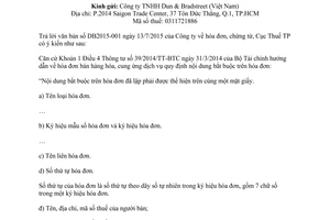 Công văn 6828/CT-TTHT hóa đơn chứng từ Hồ Chí Minh 2015