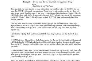 Công văn 5510/BYT-BH lập danh sách đối tượng tham gia bảo hiểm y tế