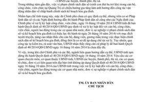 Công văn 3025/UBND-NC 2015 tạm dừng thi hành 40/2014/QĐ-UBND Chính sách dân số Quảng Trị