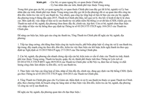 Công văn 2249/TTCP-GS-TĐ&XLSTT 2015 xử lý sau thanh tra nhập số liệu vào cơ sở dữ liệu Quốc gia