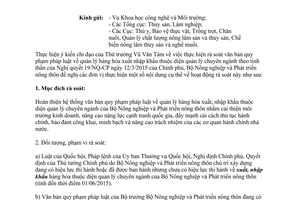 Công văn 6275/BNN-PC 2015 rà soát văn bản quy phạm pháp luật về quản lý hàng hóa xuất nhập khẩu