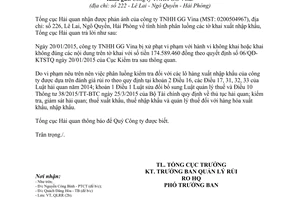 Công văn 7259/TCHQ-QLRR 2015 trả lời vướng mắc trong phân luồng tờ khai xuất nhập khẩu