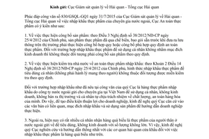 Công văn 3853/ATTP-SP 2015 về nhập khẩu thực phẩm của chuyên gia nước ngoài