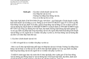 Công văn 8056/SGTVT-VTĐB tập huấn nghiệp vụ hoạt động vận tải ô tô cho người điều hành vận tải 2015