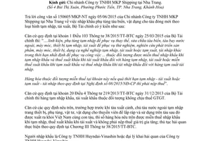 Công văn 11128/BTC-TCHQ 2015 tạm nhập tái xuất phụ tùng tàu biển vật dụng cho tàu đóng