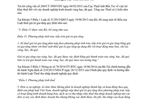 Công văn 3272/TCT-CS 2015 chính sách thuế hoạt động kinh doanh vàng bạc đá quý