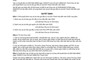 Quyết định 3503/QĐ-UBND phê duyệt danh mục dự án kêu gọi đầu tư Thanh Hóa