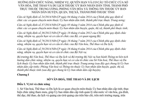 Thông tư liên tịch 07/2015/TTLT-BVHTTDL-BNV chức năng quyền hạn cơ cấu tổ chức sở phòng văn hoá thể thao
