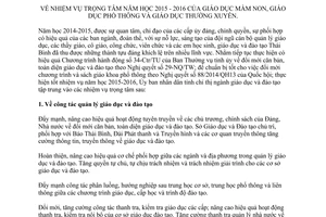 Chỉ thị 17/CT-UBND nhiệm vụ trọng tâm năm học 2015 2016 giáo dục mầm non phổ thông Thái Bình