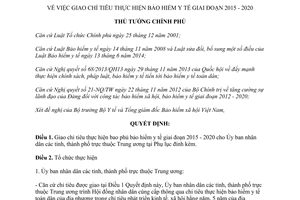 Quyết định 1584/QĐ-TTg giao chỉ tiêu thực hiện bảo hiểm y tế giai đoạn 2015 2020