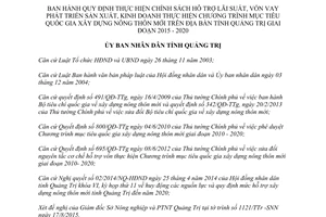 Quyết định 21/2015/QĐ-UBND hỗ trợ lãi suất phát triển sản xuất xây dựng nông thôn mới Quảng Trị