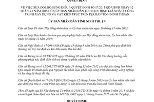 Quyết định 64/2015/QĐ-UBND giá nhà ở công trình xây dựng vật kiến trúc Ninh Thuận 2015