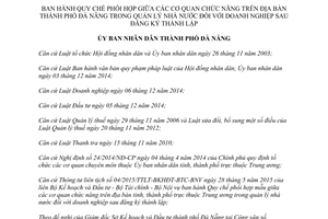 Quyết định 6602/QĐ-UBND quản lý nhà nước đối với doanh nghiệp sau đăng ký thành lập Đà Nẵng 2015