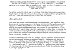 Kế hoạch 3176/KH-UBND cải thiện môi trường kinh doanh nâng cao năng lực cạnh tranh Bình Dương 2015