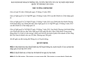 Quyết định 1615/QĐ-TTg tuyên truyền sự kiện hội nhập quốc tế nổi bật