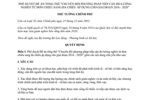 Quyết định 1614/QĐ-TTg Đề án chuyển đổi phương pháp đo lường nghèo đơn chiều sang đa chiều