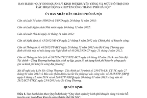 Quyết định 27/2015/QĐ-UBND kinh phí hỗ trợ hoạt động khuyến công Hà Nội