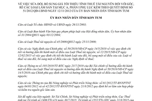 Quyết định 40/2015/QĐ-UBND giá tối thiểu tính thuế tài nguyên đối với gốc rễ các loại lâm sản Kon Tum