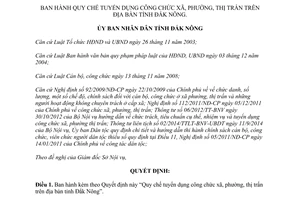 Quyết định 22/2015/QĐ-UBND Quy chế tuyển dụng công chức xã phường thị trấn Đắk Nông