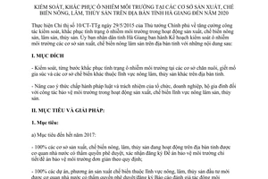 Kế hoạch 145/KH-UBND kiểm soát ô nhiễm môi trường các cơ sở sản xuất chế biến nông lâm sản Hà Giang 2015