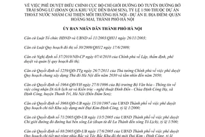 Quyết định 4674/QĐ-UBND Điều chỉnh cục bộ chỉ giới đường đỏ thoát nước cải thiện môi trường Hà Nội