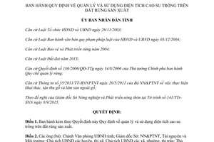 Quyết định 32/2015/QĐ-UBND quản lý sử dụng diện tích cao su trồng trên đất rừng sản xuất Bình Phước