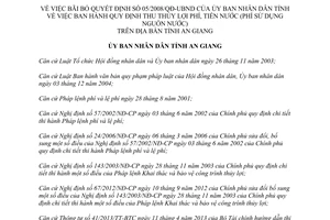 Quyết định 1942/QĐ-UBND bãi bỏ quyết định thu thủy lợi phí tiền nước An Giang