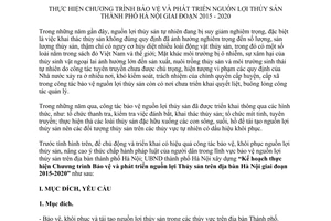 Kế hoạch 178/KH-UBND Bảo vệ và phát triển nguồn lợi thủy sản Hà Nội 2015