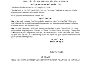Quyết định 3202/QĐ-UBND nâng cao hiệu lực hiệu quả quản lý nhà nước về công tác dân tộc Bình Định 2015