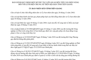 Quyết định 33/2015/QĐ-UBND thủ tục liên quan đến tiếp cận điện năng lưới điện trung áp Tiền Giang