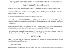 Quyết định 33/2015/QĐ-UBND Quy định phí sử dụng cảng cá Kiên Giang