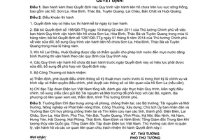 Quyết định 1622/QĐ-TTg Quy trình vận hành liên hồ chứa trên lưu vực sông Hồng