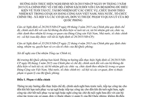 Thông tư 106/2015/TT-BQP chính sách cán bộ không đủ tuổi tái cử cơ quan quản lý bộ quốc phòng