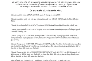 Quyết định 24/2015/QĐ-UBND sửa đổi quy chế bán đấu giá tài sản Đắk Nông