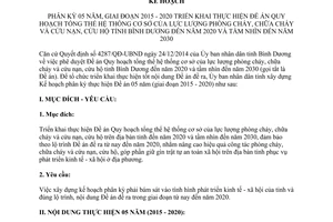 Kế hoạch 3241/KH-UBND phân kỳ 5 năm hệ thống cơ sở của lực lượng phòng cháy chữa cháy Bình Dương