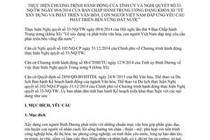 Kế hoạch 3257/KH-UBND văn hóa con người Việt Nam phát triển bền vững đất nước Bình Dương 2015