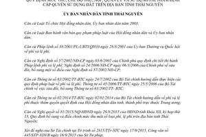 Quyết định 27/2015/QĐ-UBND thu nộp quản lý sử dụng phí thẩm định cấp quyền sử dụng đất Thái Nguyên