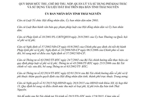Quyết định 26/2015/QĐ-UBND thu nộp quản lý sử dụng phí khai thác sử dụng tài liệu đất đai Thái Nguyên