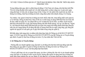 Chỉ thị 36/2015/CT-UBND quản lý thuê bao di động trả trước Phú Yên