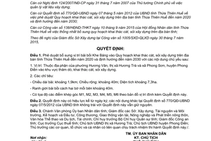 Quyết định 1902/QĐ-UBND Quy hoạch cát sỏi xây dựng Thừa Thiên Huế 2015