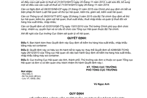 Quyết định 2760/QĐ-TCHQ kiểm tra hàng hóa xuất nhập khẩu bằng máy soi container