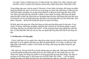 Chỉ thị 13/CT-UBND quản lý nhà nước tiêu chuẩn đo lường chất lượng sản phẩm hàng hóa Phú Yên 2015