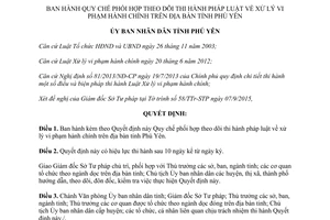 Quyết định 37/2015/QĐ-UBND thi hành pháp luật về xử lý vi phạm hành chính Phú Yên