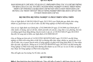 Quyết định 3808/QĐ-BNN-TCCB quản lý phối hợp thông tin báo cáo nông nghiệp phát triển nông thôn 2015