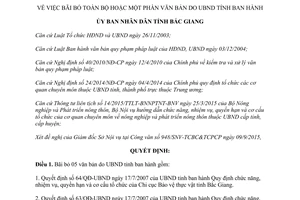 Quyết định 439/QĐ-UBND bãi bỏ toàn bộ hoặc một phần văn bản Bắc Giang 2015