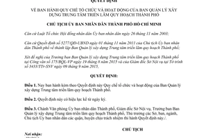 Quyết định 4743/QĐ-UBND hoạt động ban quản lý xây dựng trung tâm triển lãm quy hoạch Hồ Chí Minh