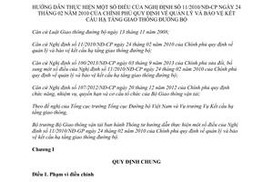 Thông tư 50/2015/TT-BGTVT hướng dẫn 11/2010/NĐ-CP quản lý bảo trì kết cấu hạ tầng giao thông đường bộ