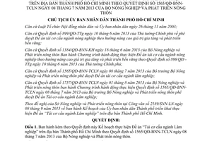 Quyết định 4750/QĐ-UBND kế hoạch tái cơ cấu ngành lâm nghiệp Hồ Chí Minh 1565/QĐ- BNN-TCLN 2015